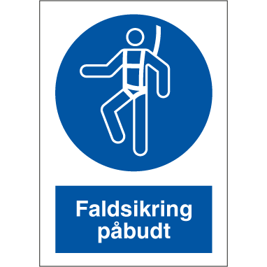 Skilt Faldsikring påbudt P212 - Sikkerhedsgiganten