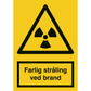 Skilt Farlig stråling ved brand A312PA - Sikkerhedsgiganten