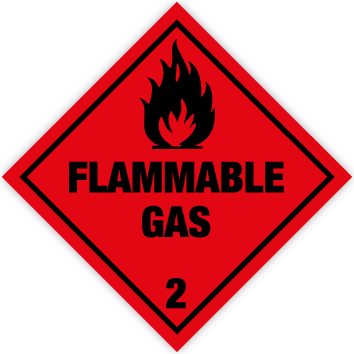 Skilt Flammable Gas kl. 2 fareseddel - Sikkerhedsgiganten