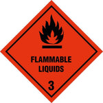 Skilt Flammable liquid kl. 3 fareseddel - Sikkerhedsgiganten