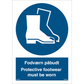 Skilt Fodværn påbudt - Protective footwear must be worn 400600 - Sikkerhedsgiganten