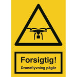 Skilt Forsigtigt! Droneflyvning pågår 400264 - Sikkerhedsgiganten