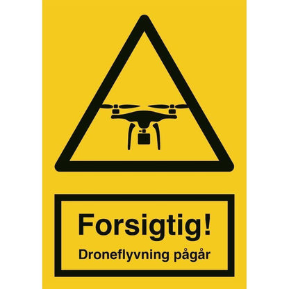 Skilt Forsigtigt! Droneflyvning pågår 400264 - Sikkerhedsgiganten