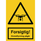 Skilt Forsigtigt! Droneflyvning pågår 400264 - Sikkerhedsgiganten