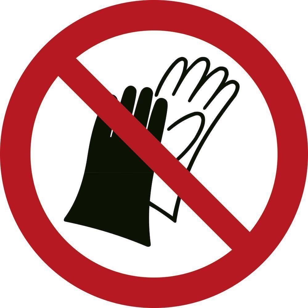 Skilt Handsker forbudt F125 - Sikkerhedsgiganten