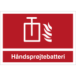 Skilt Håndsprøjtebatteri - Sikkerhedsgiganten