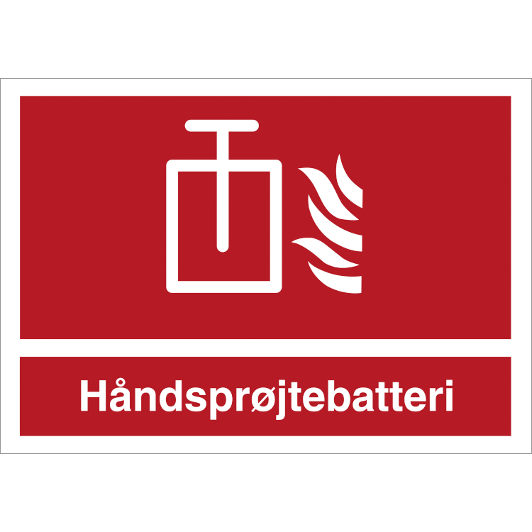 Skilt Håndsprøjtebatteri - Sikkerhedsgiganten