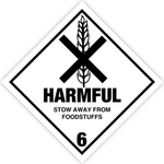 Skilt Harmful kl. 6.1 fareseddel 132294 - Sikkerhedsgiganten