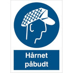 Skilt Hårnet påbudt P221 - Sikkerhedsgiganten