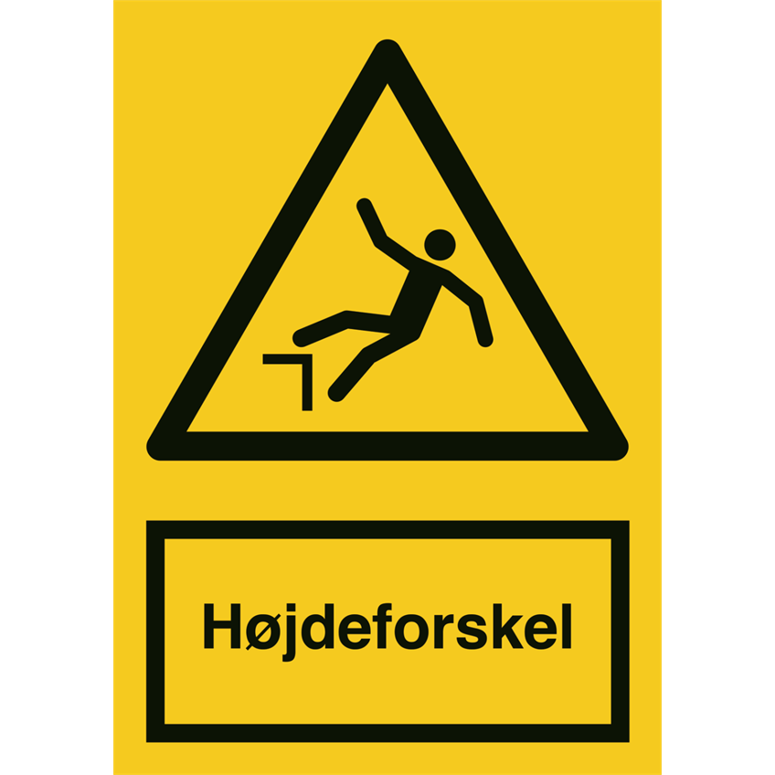 Skilt Højdeforskel A331 - Sikkerhedsgiganten