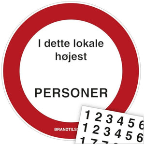 Skilt Højest antal personer i lokale H472 - Sikkerhedsgiganten