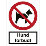 Skilt Hund forbudt F126 - Sikkerhedsgiganten