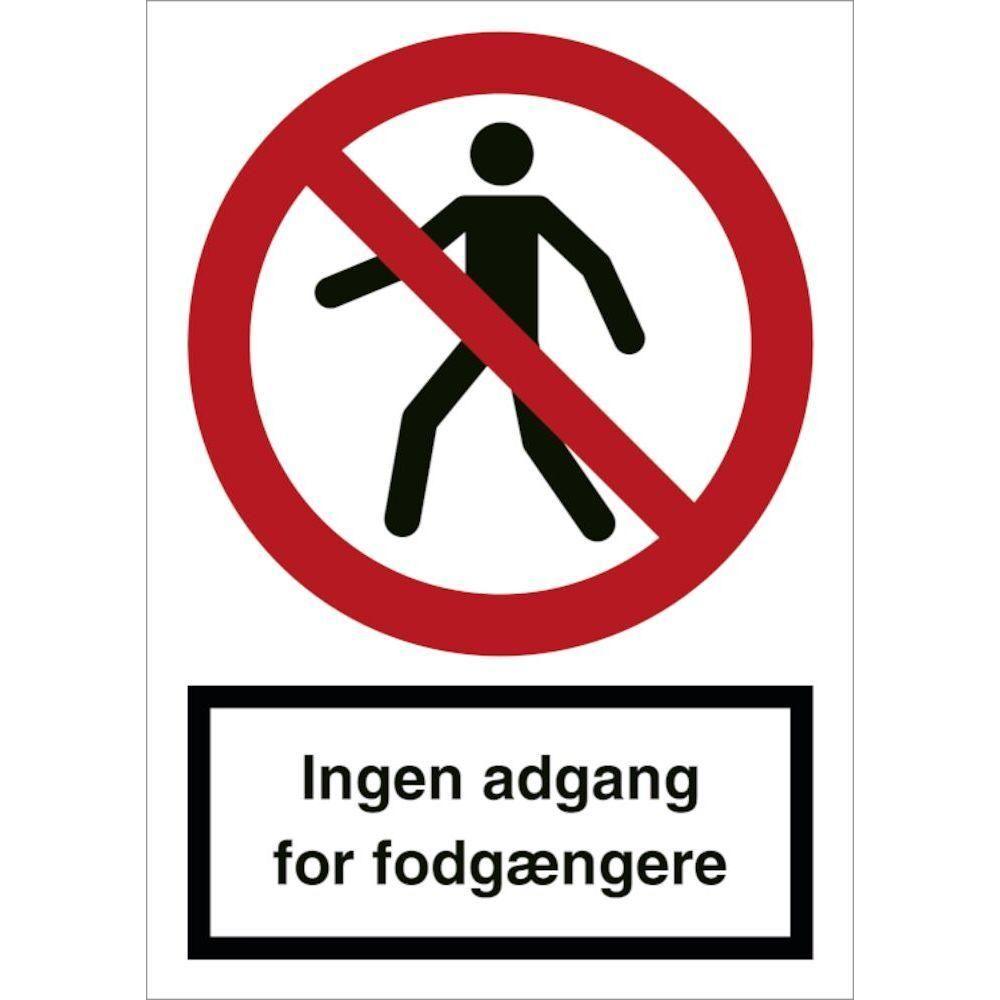 Skilt Ingen adgang for fodgængere F102 - Sikkerhedsgiganten