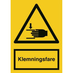 Skilt Klemningsfare 400249 - Sikkerhedsgiganten