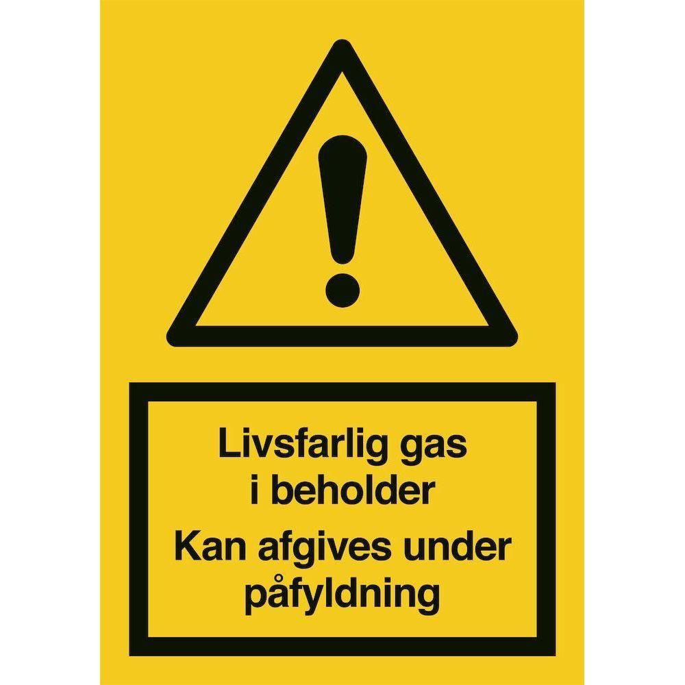 Skilt Livsfarlig gas i beholder 401671 - Sikkerhedsgiganten