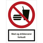 Skilt Mad og drikkevare forbudt F117 - Sikkerhedsgiganten