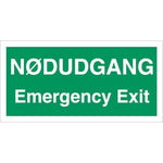 Skilt Nødudgang - Emergency exit - Sikkerhedsgiganten