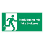 Skilt Nødudgang må ikke blokeres - Sikkerhedsgiganten