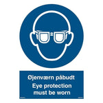 Skilt Øjenværn påbudt - Eye protection must be wor - Sikkerhedsgiganten