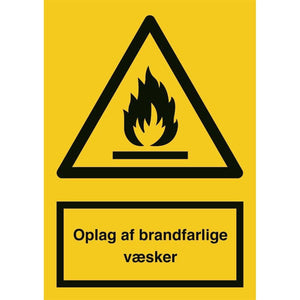 Skilt Oplag af brandfarlige væsker - Sikkerhedsgiganten