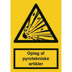 Skilt Oplag af pyrotekniske artikler - Sikkerhedsgiganten