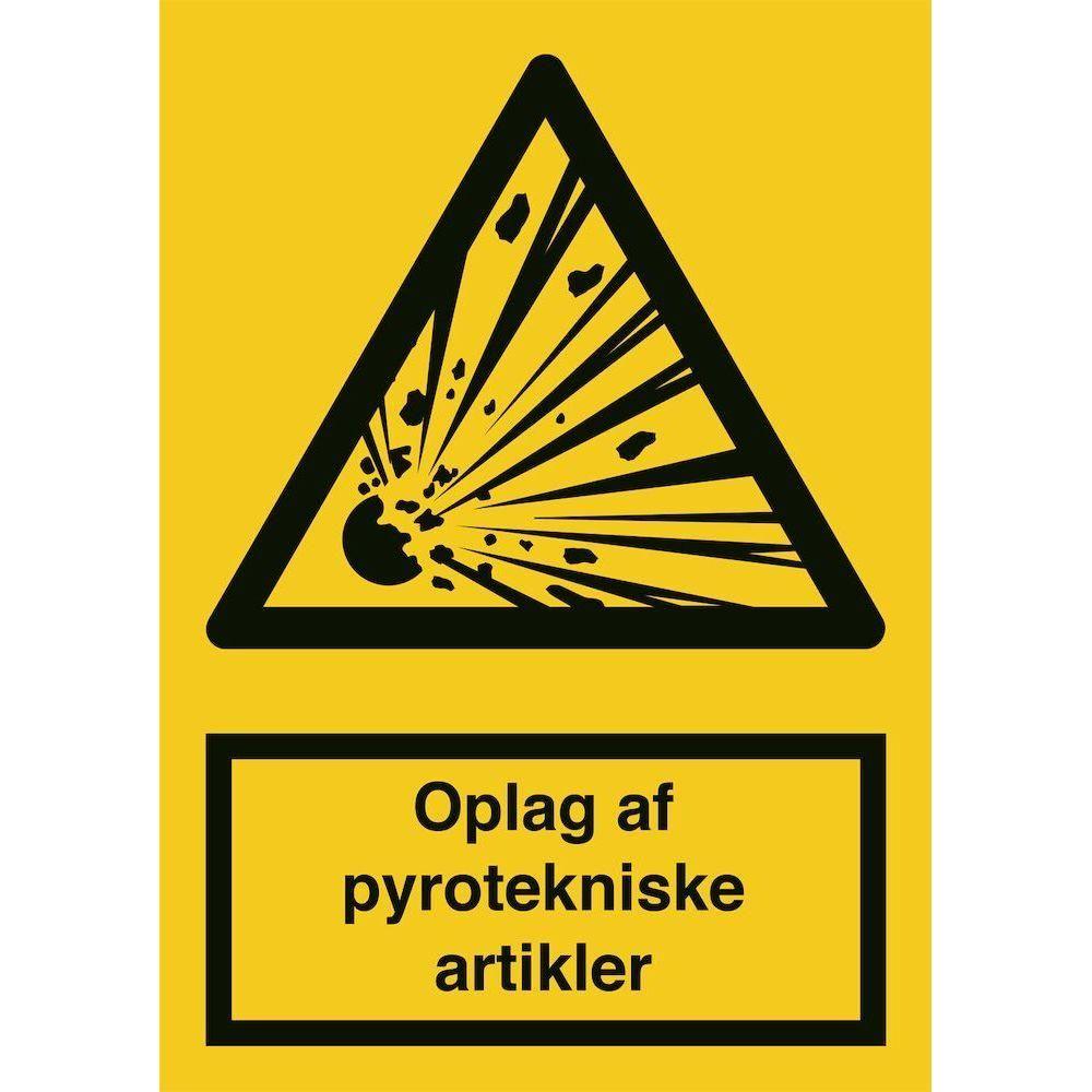 Skilt Oplag af pyrotekniske artikler - Sikkerhedsgiganten
