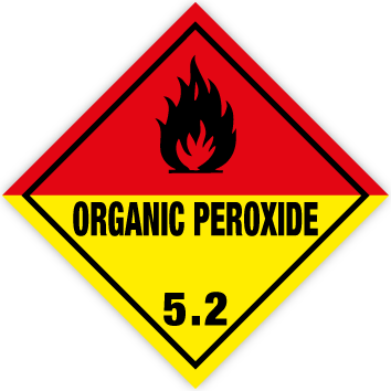 Skilt Organic peroxide kl. 5.2 fareseddel - Sikkerhedsgiganten