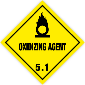 Skilt Oxidizing agent kl. 5.1 fareseddel - Sikkerhedsgiganten