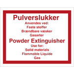 Skilt Pulverslukker (DA/EN) - Sikkerhedsgiganten