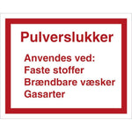 Skilt Pulverslukker - Sikkerhedsgiganten