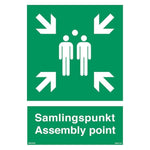 Skilt Samlingspunkt - Assembly point - Sikkerhedsgiganten