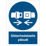 Skilt Sikkerhedsbælte påbudt - Sikkerhedsgiganten