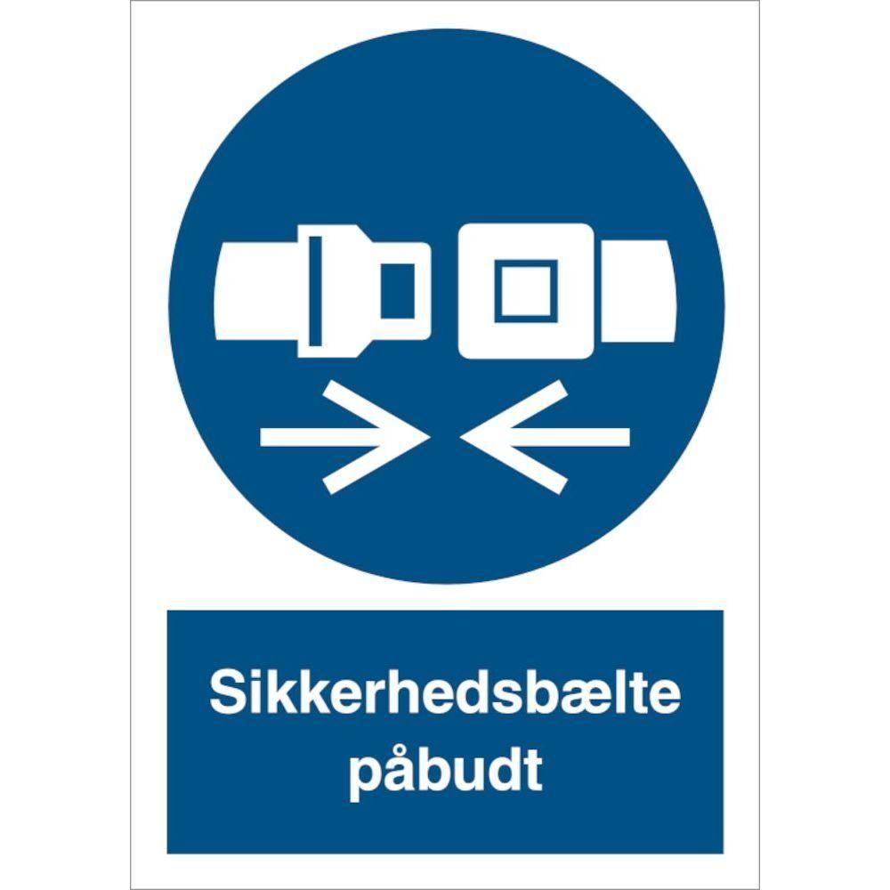 Skilt Sikkerhedsbælte påbudt - Sikkerhedsgiganten