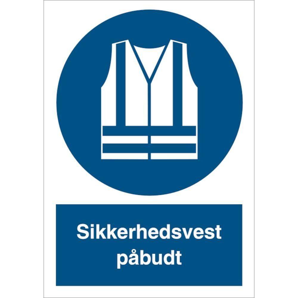 Skilt Sikkerhedsvest påbudt P220 - Sikkerhedsgiganten