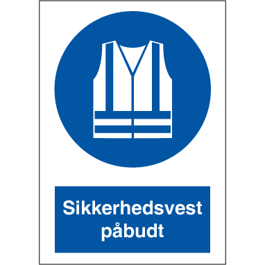 Skilt Sikkerhedsvest påbudt P220 - Sikkerhedsgiganten