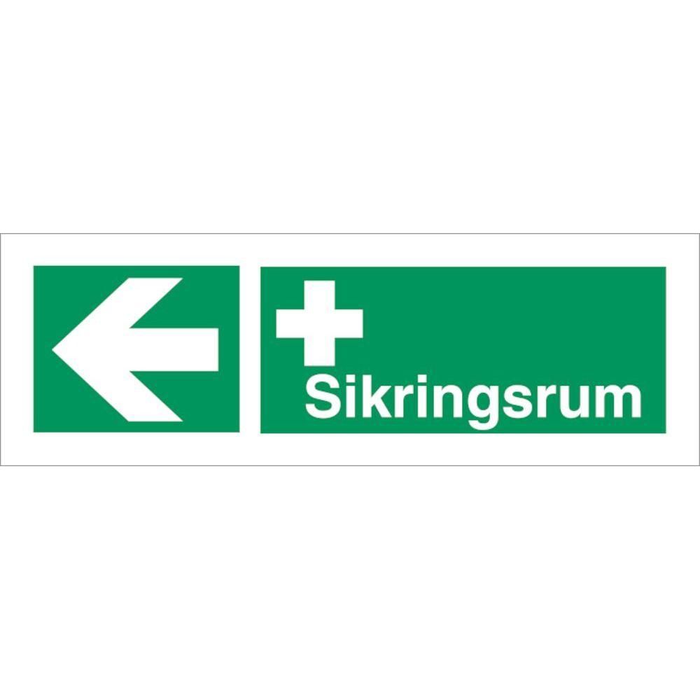 Skilt Sikringsrum venstre - Sikkerhedsgiganten