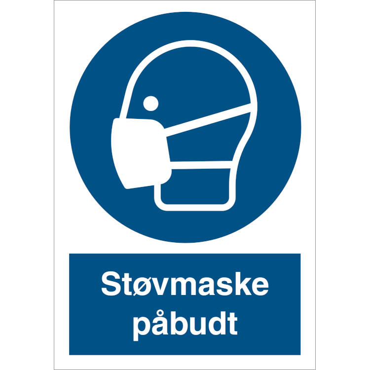 Skilt Støvmaske påbudt - Sikkerhedsgiganten