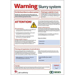 Skilt Warning Slurry System - m/ tusch - Sikkerhedsgiganten