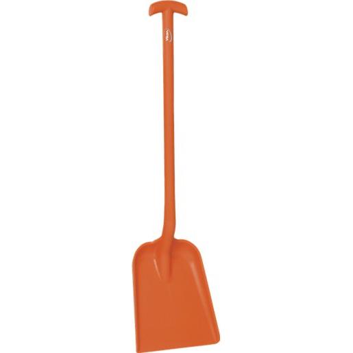 Skovl, Vikan, 103,5x27,1x32,7cm, orange, PP, kort skaft, standard blad, T - greb - Sikkerhedsgiganten