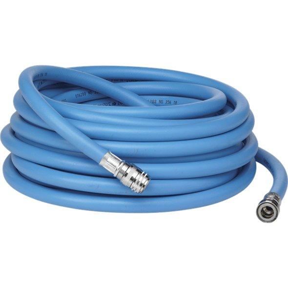 Slange, Nito, blå, forkromet messing/PVC, til varmt vand, 15 m - Sikkerhedsgiganten