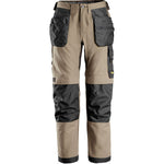 Snickers AW Bukser Canvas+ med hylsterlommer khaki/sort 6224 - Sikkerhedsgiganten