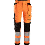 Snickers AW stretch bukser med hylsterlommer Hi - Vis orange/sort 6243 - Sikkerhedsgiganten