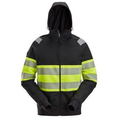Snickers Hættetrøje med lynlås Hi - Vis klasse 1 2838 - Sikkerhedsgiganten