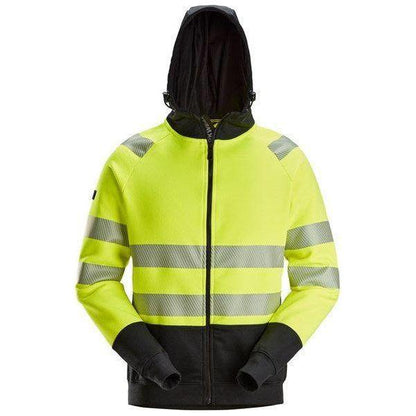 Snickers Hættetrøje med lynlås Hi - Vis klasse 2 2839 - Sikkerhedsgiganten