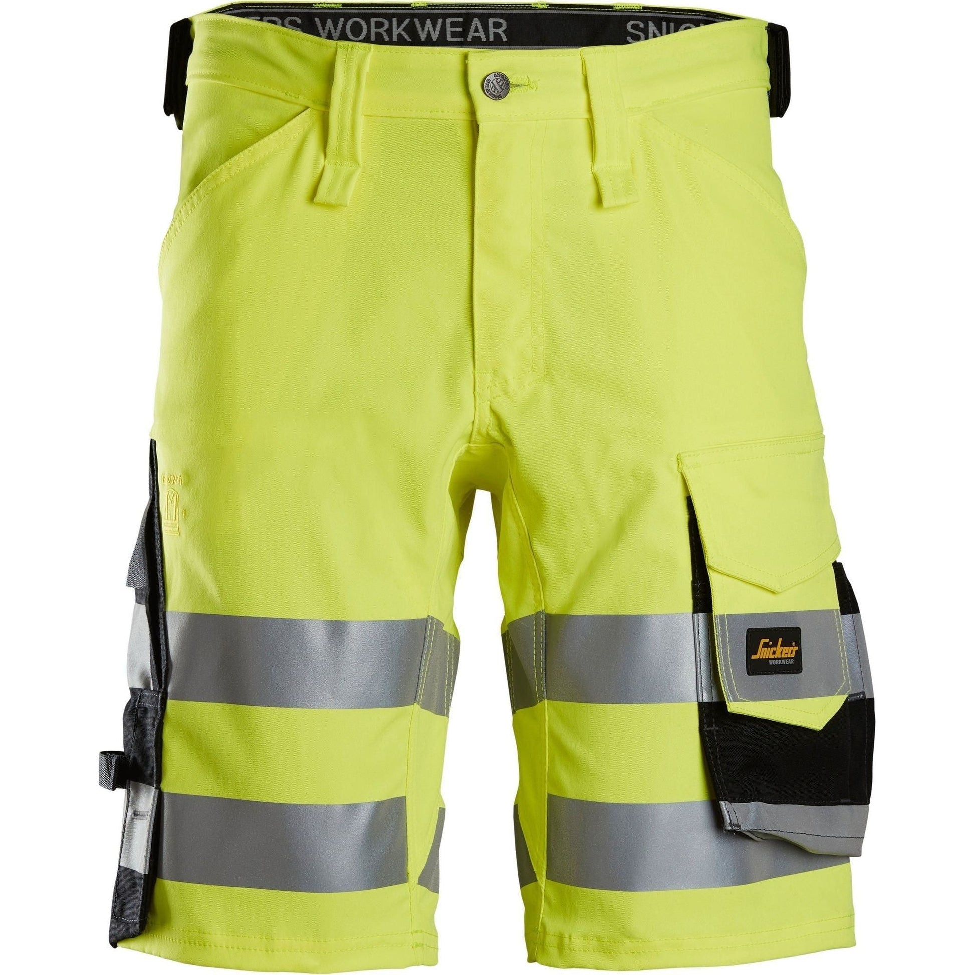 Snickers Shorts stretch Hi - Vis klasse 1 6136 - Sikkerhedsgiganten