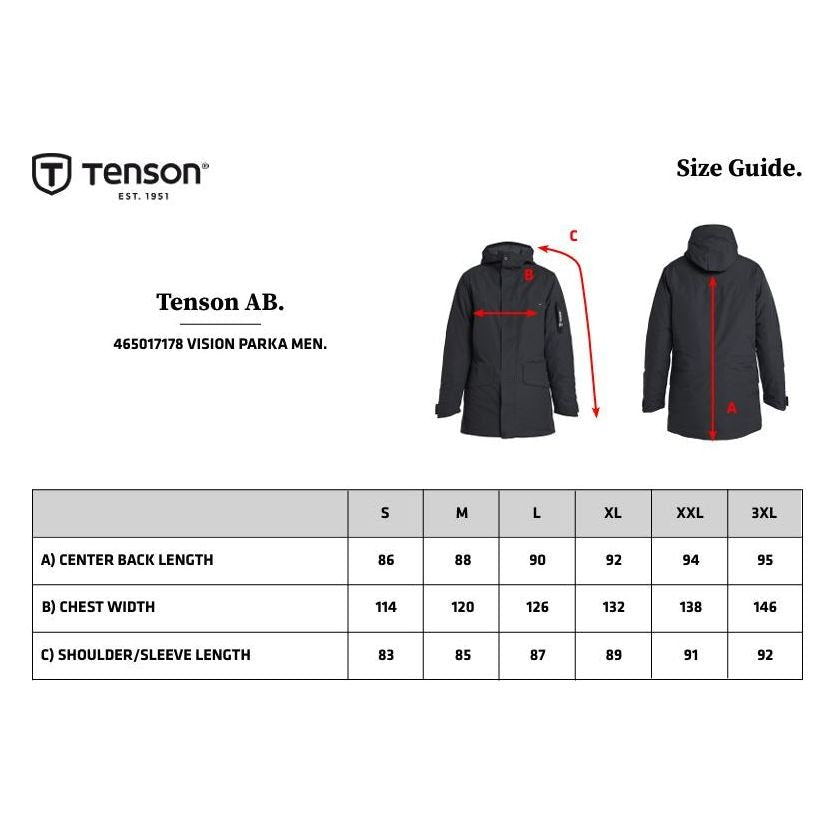 Tenson Vision Parka Men – Vandtæt og Vindtæt Parkajakke til Herre - Sikkerhedsgiganten Jakker