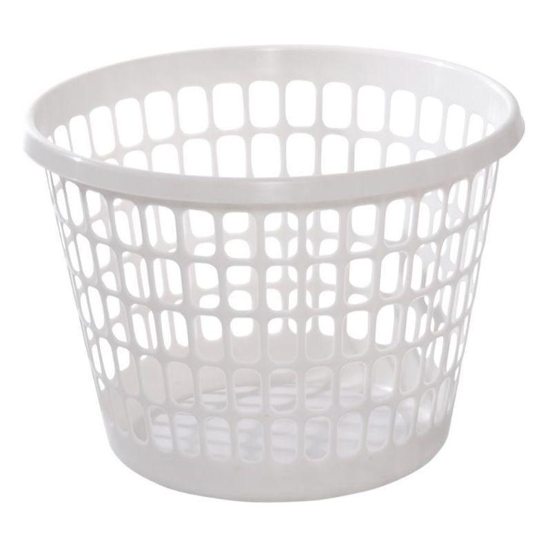 Tøjkurv plast hvid Ø44 cm 32 liter - Sikkerhedsgiganten
