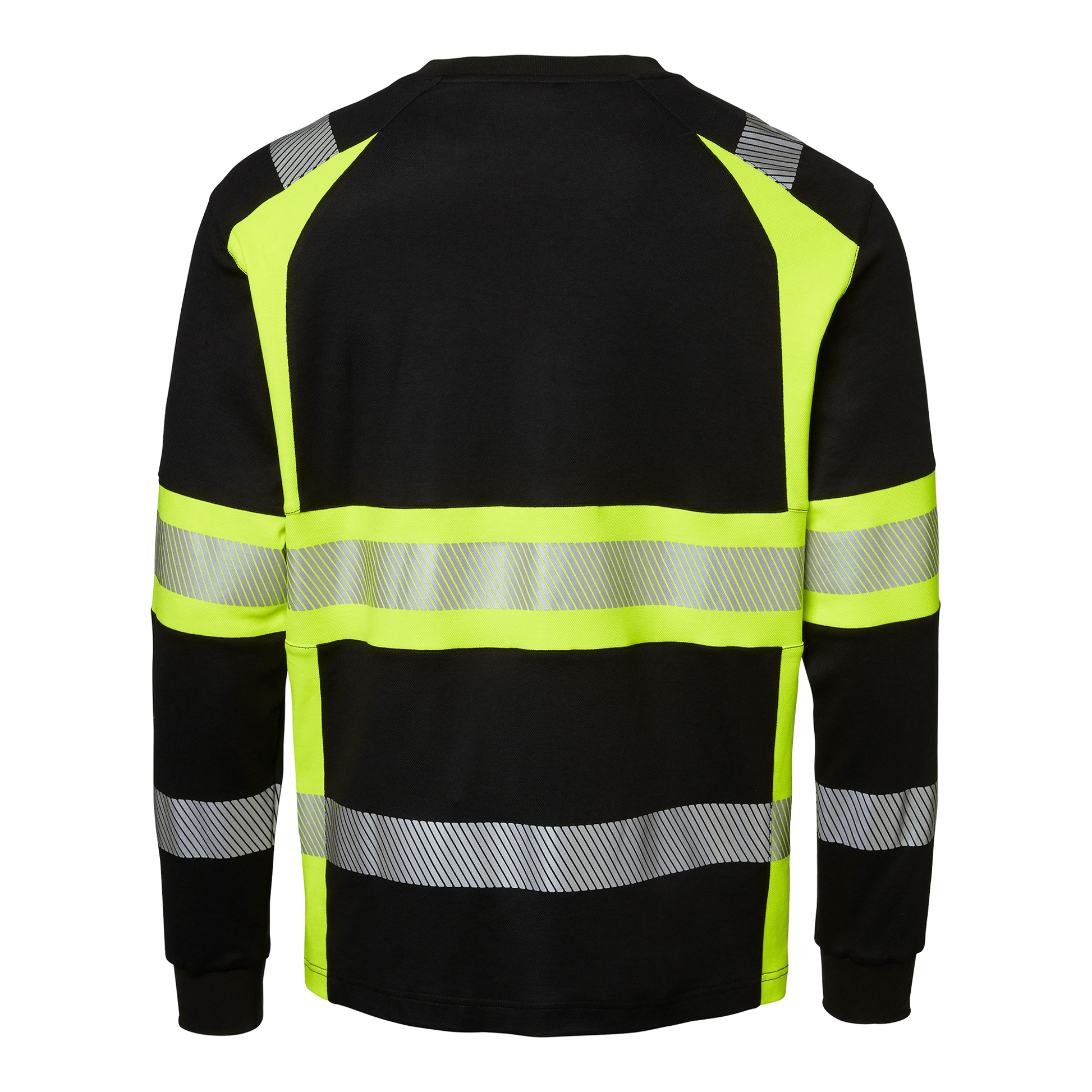 Top Swede langærmet T-shirt Sort/Hi - Vis Gul 601 - Sikkerhedsgiganten T-shirts
