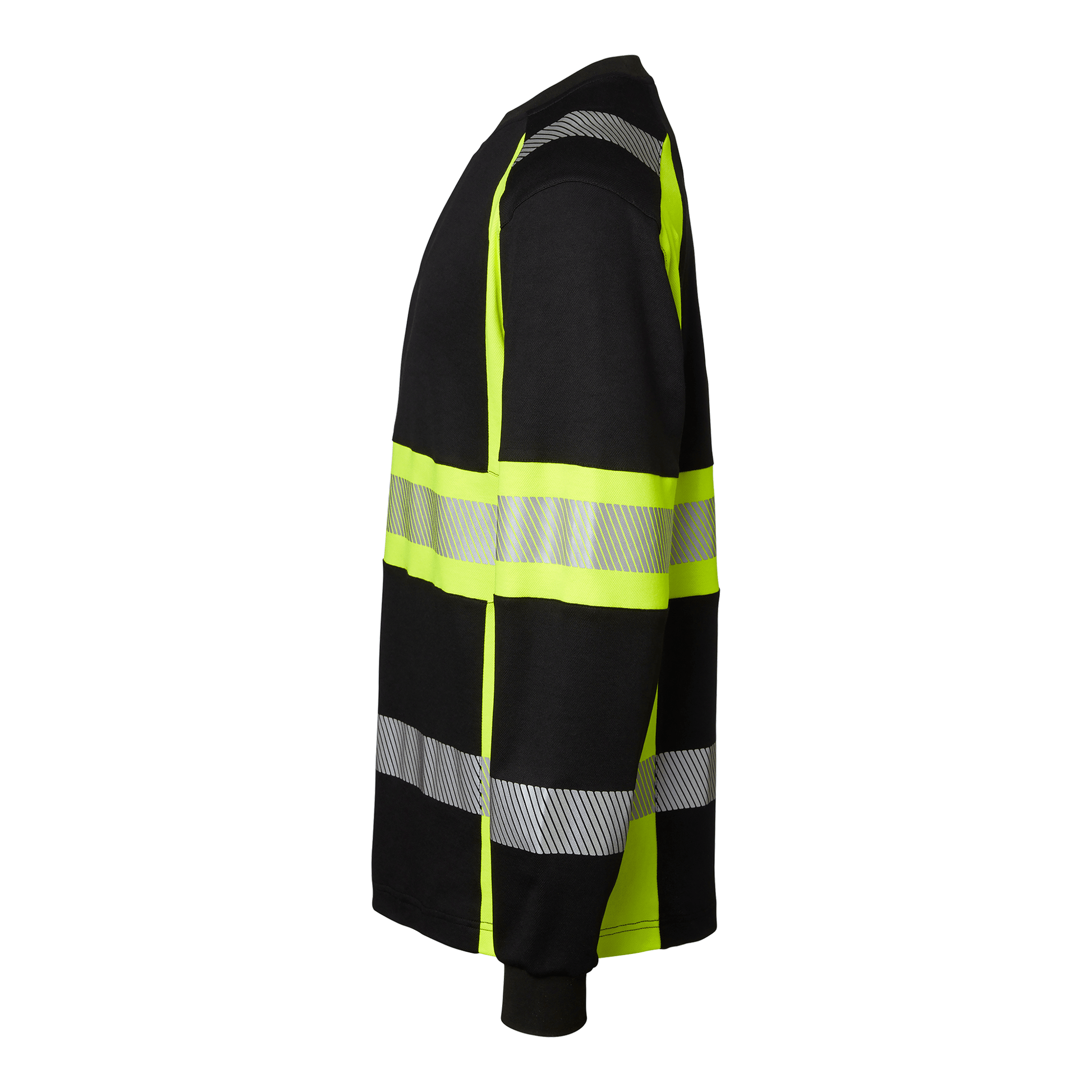 Top Swede langærmet T-shirt Sort/Hi - Vis Gul 601 - Sikkerhedsgiganten T-shirts