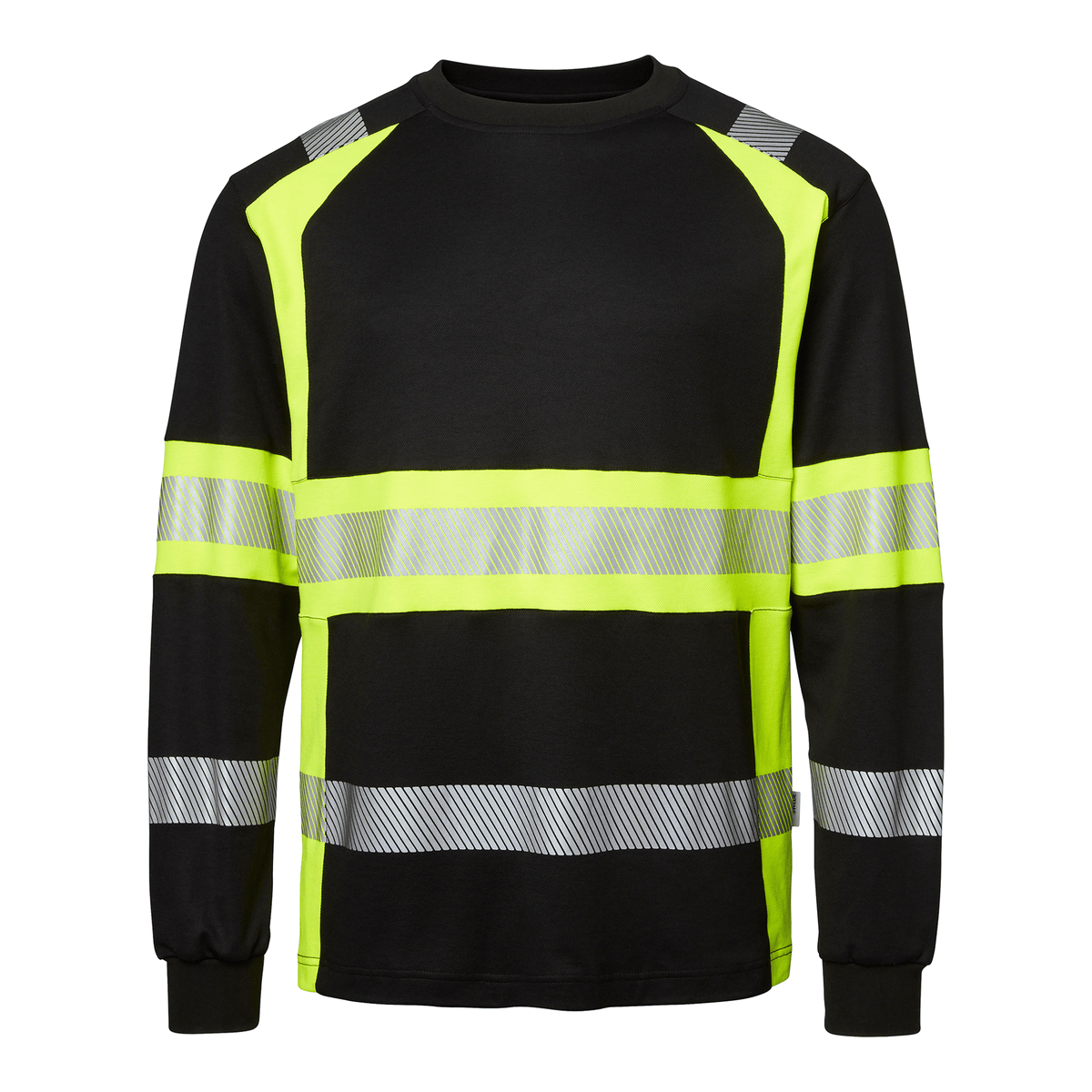 Top Swede langærmet T-shirt Sort/Hi - Vis Gul 601 - Sikkerhedsgiganten T-shirts